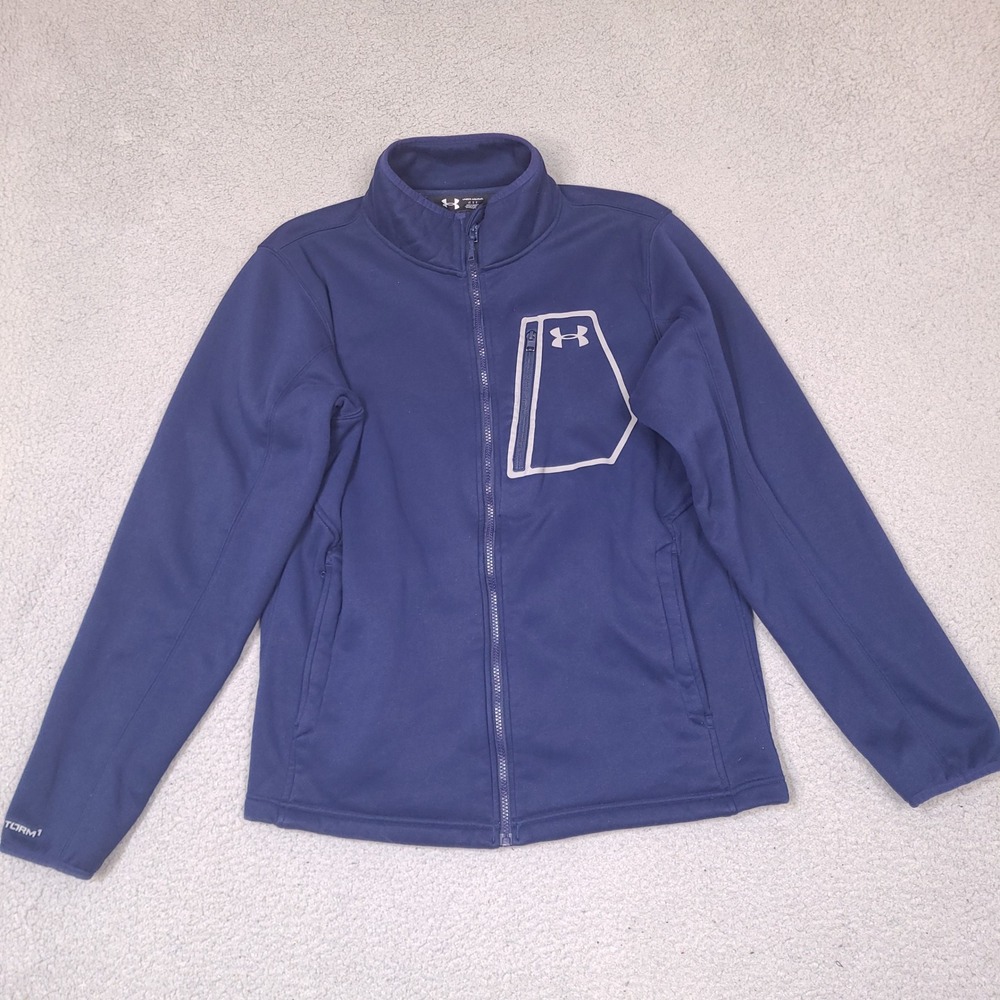 Under Armour Storm1‎ Navy Blue Full Zip Jacket Men's Size LG Fleece Lined